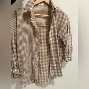 Plaid Button Front Shirt - Small